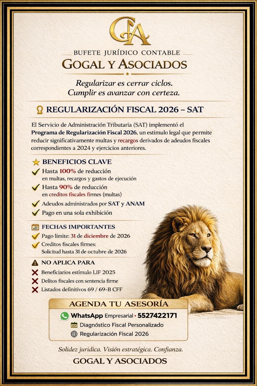 Publicación sobre Regularización Fiscal 2026 SAT